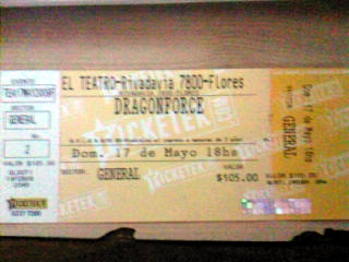 Entrada numero 2 de Dragonforce el 17 de mayo del 2009 en el teatro